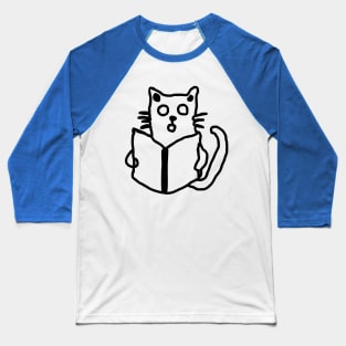 Cat reading book Baseball T-Shirt